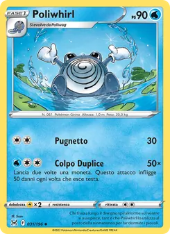 Carta Poliwhirl dell'espansione Origine Perduta, numero 031/196