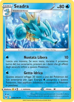 Carta Seadra dell'espansione Origine Perduta, numero 036/196