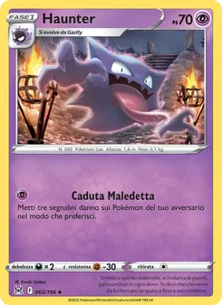 Carta Haunter dell'espansione Origine Perduta, numero 065/196