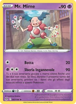 Carta Mr. Mime dell'espansione Origine Perduta, numero 067/196