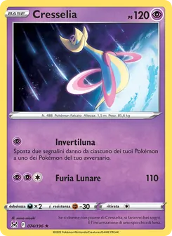 Carta Cresselia dell'espansione Origine Perduta, numero 074/196