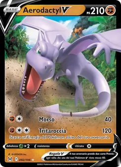 Carta Aerodactyl V dell'espansione Origine Perduta, numero 092/196