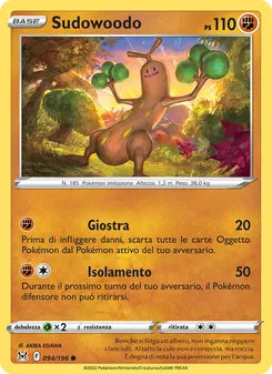 Carta Sudowoodo dell'espansione Origine Perduta, numero 094/196