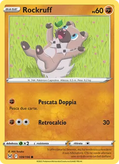 Carta Rockruff dell'espansione Origine Perduta, numero 109/196