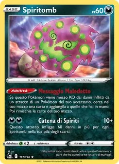 Carta Spiritomb dell'espansione Origine Perduta, numero 117/196
