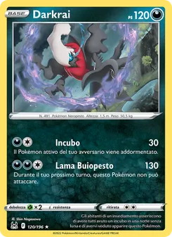 Carta Darkrai dell'espansione Origine Perduta, numero 120/196