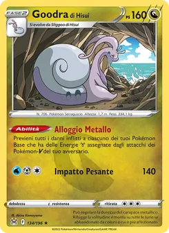 Carta Goodra di Hisui dell'espansione Origine Perduta, numero 134/196