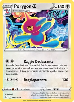 Carta Porygon-Z dell'espansione Origine Perduta, numero 142/196