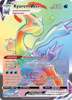 Carta Kyurem VMAX dell'espansione Origine Perduta, numero 197/196