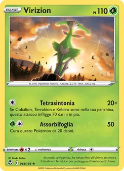 Carta Virizion dell'espansione Tempesta Argentata, numero 014/195