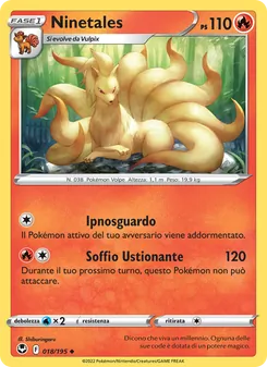Carta Ninetales dell'espansione Tempesta Argentata, numero 018/195