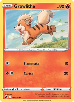 Carta Growlithe dell'espansione Tempesta Argentata, numero 019/195