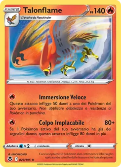 Carta Talonflame dell'espansione Tempesta Argentata, numero 029/195