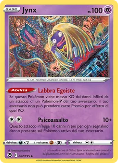 Carta Jynx dell'espansione Tempesta Argentata, numero 062/195