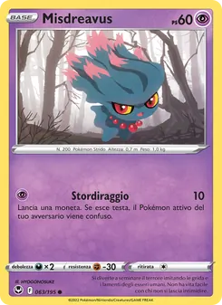 Carta Misdreavus dell'espansione Tempesta Argentata, numero 063/195