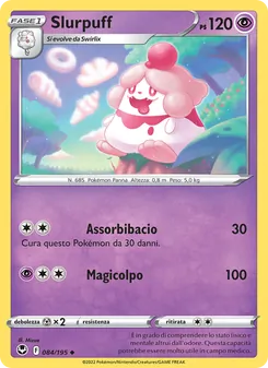 Carta Slurpuff dell'espansione Tempesta Argentata, numero 084/195