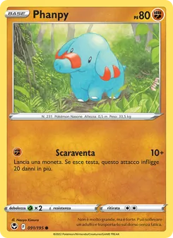 Carta Phanpy dell'espansione Tempesta Argentata, numero 091/195