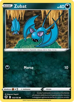 Carta Zubat dell'espansione Tempesta Argentata, numero 103/195