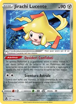 Carta Jirachi Lucente dell'espansione Tempesta Argentata, numero 120/195