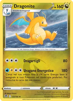Carta Dragonite dell'espansione Tempesta Argentata, numero 131/195