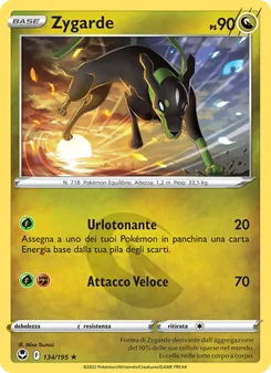 Carta Zygarde dell'espansione Tempesta Argentata, numero 134/195