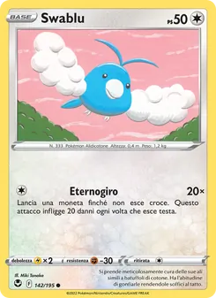 Carta Swablu dell'espansione Tempesta Argentata, numero 142/195