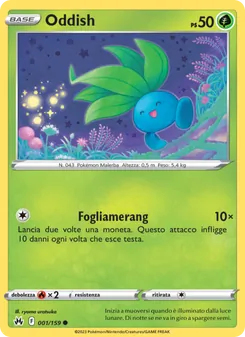 Carta Oddish dell'espansione Zenit Regale, numero 001/159