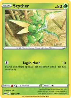 Carta Scyther dell'espansione Zenit Regale, numero 006/159