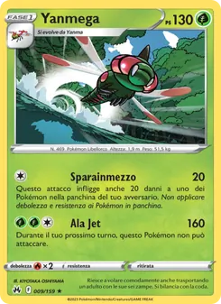 Carta Yanmega dell'espansione Zenit Regale, numero 009/159