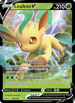 Carta Leafeon V dell'espansione Zenit Regale, numero 013/159
