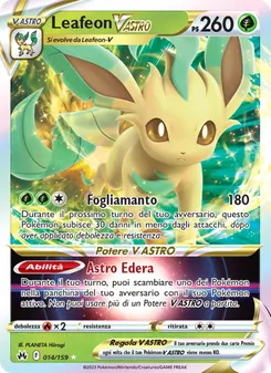 Carta Leafeon V ASTRO dell'espansione Zenit Regale, numero 014/159