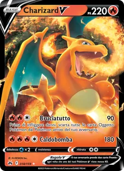 Carta Charizard V dell'espansione Zenit Regale, numero 018/159