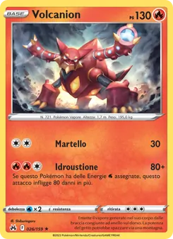 Carta Volcanion dell'espansione Zenit Regale, numero 026/159