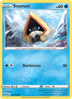 Carta Snorunt dell'espansione Zenit Regale, numero 034/159