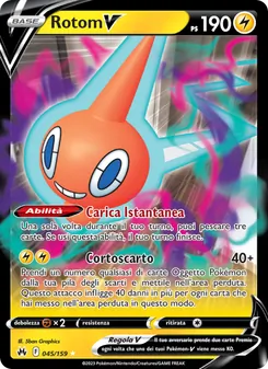 Carta Rotom V dell'espansione Zenit Regale, numero 045/159