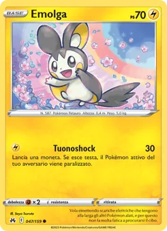Carta Emolga dell'espansione Zenit Regale, numero 047/159