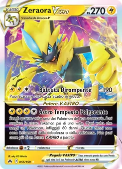 Carta Zeraora V ASTRO dell'espansione Zenit Regale, numero 055/159