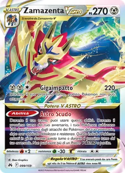 Carta Zamazenta V ASTRO dell'espansione Zenit Regale, numero 099/159