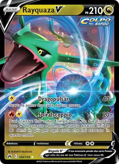 Carta Rayquaza V dell'espansione Zenit Regale, numero 100/159
