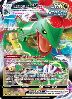 Carta Rayquaza VMAX dell'espansione Zenit Regale, numero 101/159