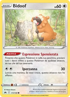 Carta Bidoof dell'espansione Zenit Regale, numero 111/159