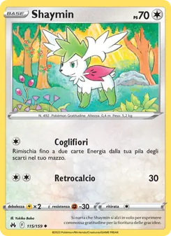 Carta Shaymin dell'espansione Zenit Regale, numero 115/159