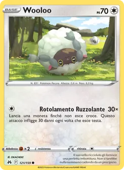 Carta Wooloo dell'espansione Zenit Regale, numero 121/159