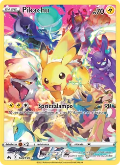 Carta Pikachu dell'espansione Zenit Regale, numero 160/159