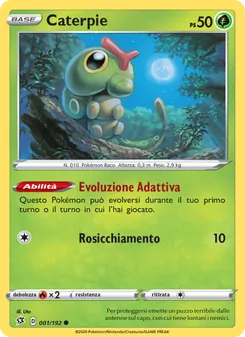 Carta Caterpie dell'espansione Fragore Ribelle, numero 1/192