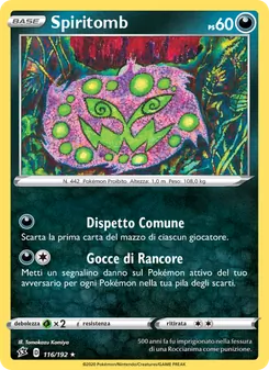 Carta Spiritomb dell'espansione Fragore Ribelle, numero 116/192