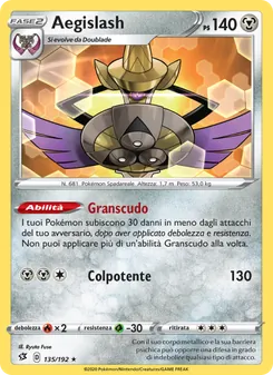 Carta Aegislash dell'espansione Fragore Ribelle, numero 135/192
