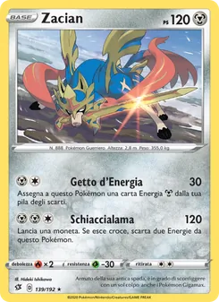 Carta Zacian dell'espansione Fragore Ribelle, numero 139/192