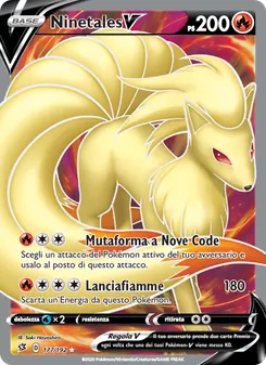 Carta Ninetales V dell'espansione Fragore Ribelle, numero 177/192