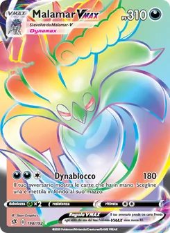 Carta Malamar VMAX dell'espansione Fragore Ribelle, numero 198/192